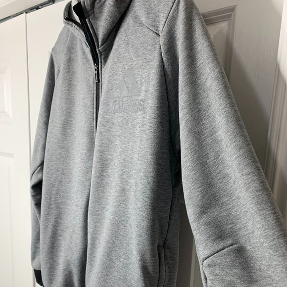 Adidas Men’s XL Grey Full Zip Hoodie – Climalite - Picture 3 of 11